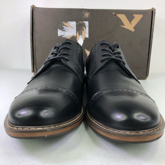 Vance Co Warren Black Oxford Dress Shoes - Picture 4 of 9